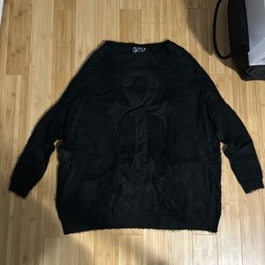 Killstar Ankh See Through Fuzzy Sweater sz M